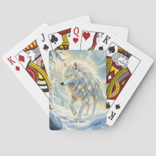 Fantasy Niedlich White Wolf Winter Spielkarten