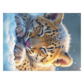 Fantasy Niedlich Winter Baby Leopard Tischdecke (Vorderseite (Horizontal))