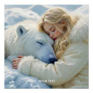 Fantasy Niedlich Winter Bear Girl Poster
