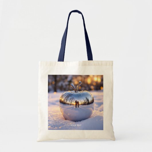 Fantasy Niedlich Winter Snow Apple Tragetasche (Vorne)