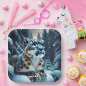 Fantasy Niedlich Winter Snow Leopard Pappteller (Party)