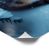 Fantasy Niedlich Winter Snow Leopard Poster (Ecke)