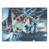 Fantasy Niedlich Winter Snow Leopard Tischdecke (Vorderseite (Horizontal))