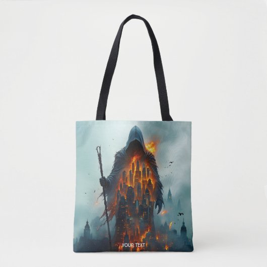 Fantasy Niedlich Wizard Fire City Tasche (Vorderseite)