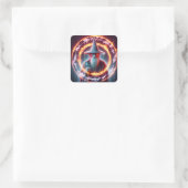 Fantasy Niedlich Wizard Fire Rings Quadratischer Aufkleber (Tasche)