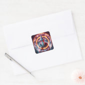 Fantasy Niedlich Wizard Fire Rings Quadratischer Aufkleber (Umschlag)