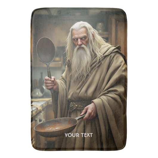 Fantasy Niedlich Wizard Frittierwagen Badematte (Vorderseite Vertikal)