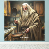 Fantasy Niedlich Wizard Frittierwagen Leinwanddruck (Insitu (Holzboden))