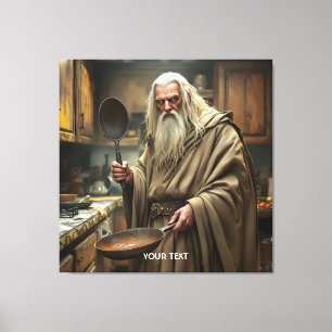 Fantasy Niedlich Wizard Frittierwagen Leinwanddruck