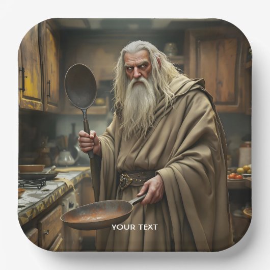 Fantasy Niedlich Wizard Frittierwagen Pappteller (Vorderseite)
