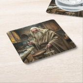 Fantasy Niedlich Wizard Frittierwagen Rechteckiger Pappuntersetzer (angewinkelt)