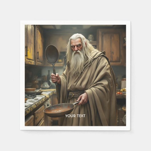 Fantasy Niedlich Wizard Frittierwagen Serviette (Vorderseite)