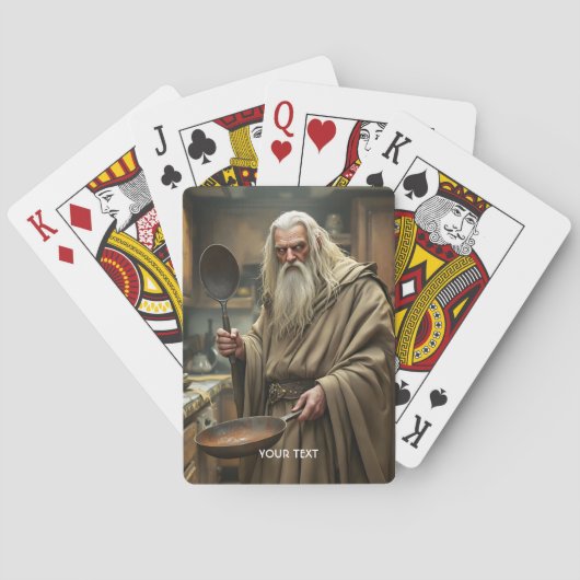 Fantasy Niedlich Wizard Frittierwagen Spielkarten (Rückseite)