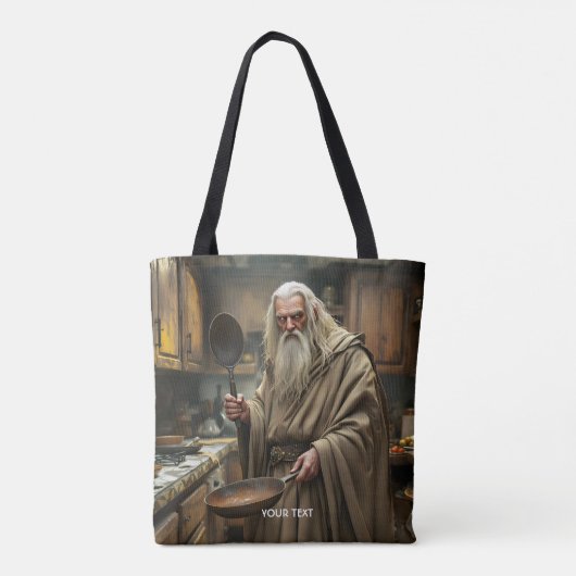 Fantasy Niedlich Wizard Frittierwagen Tasche (Rückseite)