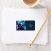 Fantasy Niedlich Wizard Gitarre spielen Adressaufkleber (Insitu)