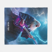 Fantasy Niedlich Wizard Gitarre spielen Fleecedecke (Vorderseite (Horizontal))