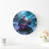 Fantasy Niedlich Wizard Gitarre spielen Große Wanduhr (Zuhause)