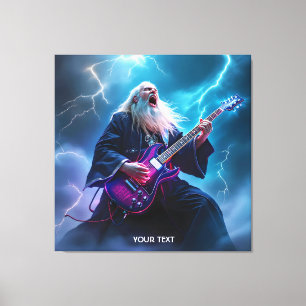 Fantasy Niedlich Wizard Gitarre spielen Leinwanddruck