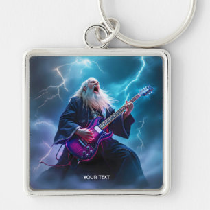 Fantasy Niedlich Wizard Gitarre spielen Schlüsselanhänger
