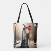 Fantasy Niedlich Wizard Signieren Stopp Tasche (Rückseite)
