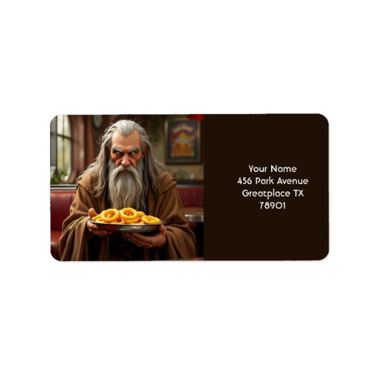 Fantasy Niedlich Wizard Zion Rings Adressaufkleber (Vorne)