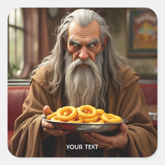 Fantasy Niedlich Wizard Zion Rings Quadratischer Aufkleber (Vorderseite)