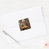 Fantasy Niedlich Wizard Zion Rings Quadratischer Aufkleber (Umschlag)