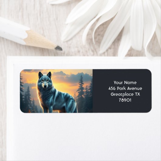 Fantasy Niedlich Wolf auf Rock (Insitu)