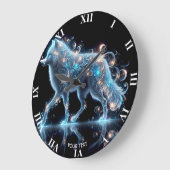 Fantasy Niedlich Wolf Blue Reflection Große Wanduhr (Winkel)