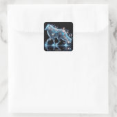 Fantasy Niedlich Wolf Blue Reflection Quadratischer Aufkleber (Tasche)