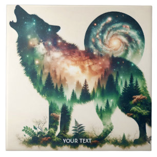 Fantasy Niedlich Wolf Doppelausstellung Fliese