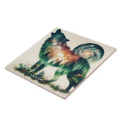 Fantasy Niedlich Wolf Doppelausstellung Fliese (Seite)