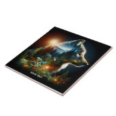 Fantasy Niedlich Wolf Doppelausstellung Fliese (Seite)