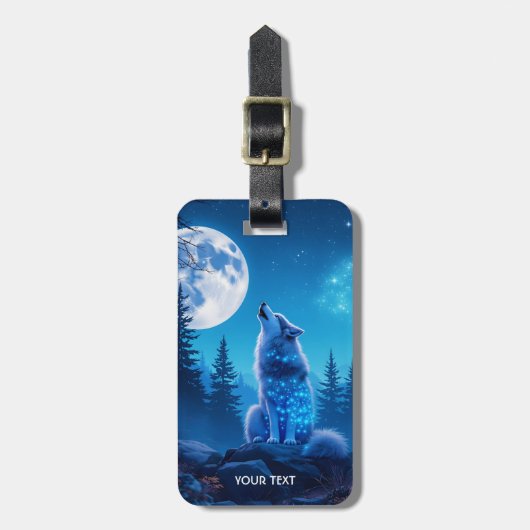 Fantasy Niedlich Wolf Doppelausstellung Gepäckanhänger (Vorderseite vertikal)