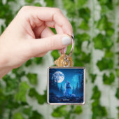 Fantasy Niedlich Wolf Doppelausstellung Schlüsselanhänger (Hand)