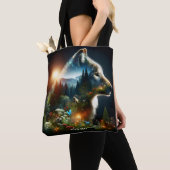 Fantasy Niedlich Wolf Doppelausstellung Tasche (Von Nahem)