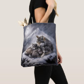 Fantasy Niedlich Wolf Family Winter Tasche (Von Nahem)