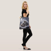 Fantasy Niedlich Wolf Family Winter Tasche (Am Model)