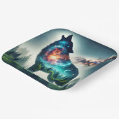 Fantasy Niedlich Wolf Forest Space Pappteller (Gewinkelt)