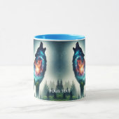 Fantasy Niedlich Wolf Forest Space Tasse (Zentrum)