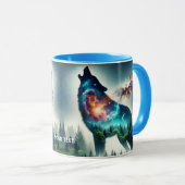 Fantasy Niedlich Wolf Forest Space Tasse (VorderseiteRechts)