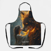 Fantasy Niedlich Wolf Girl Fire Schürze (Vorderseite)