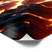 Fantasy Niedlich Wolf Lava Fire Poster (Ecke)