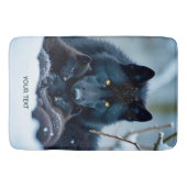 Fantasy Niedlich Wolf Two Pups Badematte (Vorderseite)