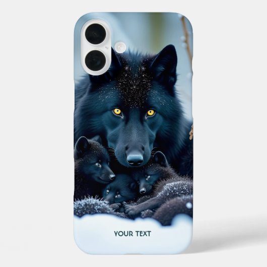 Fantasy Niedlich Wolf Two Pups Case-Mate iPhone Hülle (Rückseite)