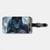 Fantasy Niedlich Wolf Two Pups Gepäckanhänger (Rückseite horizontal)