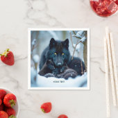 Fantasy Niedlich Wolf Two Pups Serviette (Beispiel)