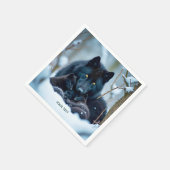Fantasy Niedlich Wolf Two Pups Serviette (Ecke)