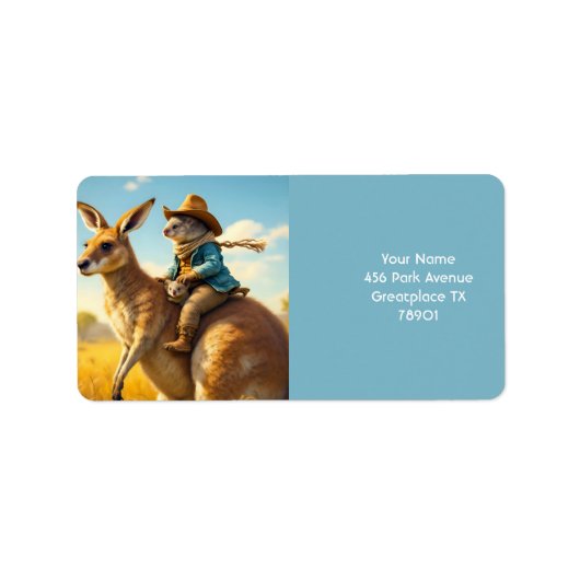Fantasy Niedlich Wombat Kangaroo Koala Adressaufkleber (Vorne)