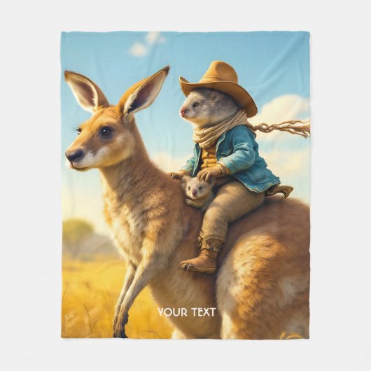 Fantasy Niedlich Wombat Kangaroo Koala Fleecedecke (Vorderseite)